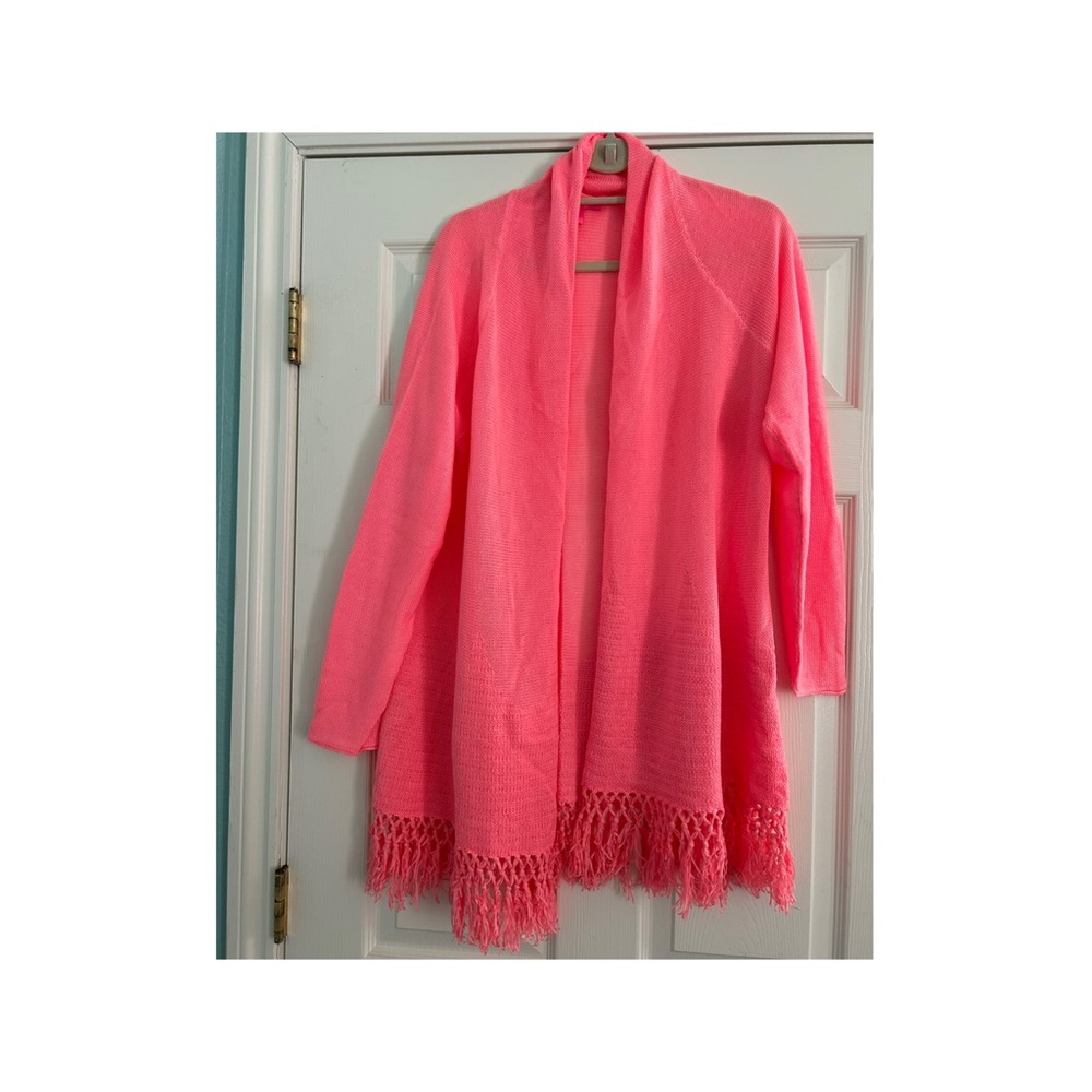 Lilly Pulitzer Tatum cardigan, Lilly’s Coral, XL. EUC